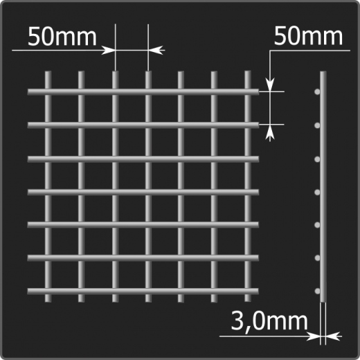 Сетка кладочная 50*50*3,0 (0,51*2,0)